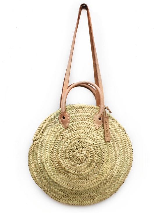 french baskets Handbags - New Round Straw Tote with Tan Leather Handles French
basket market